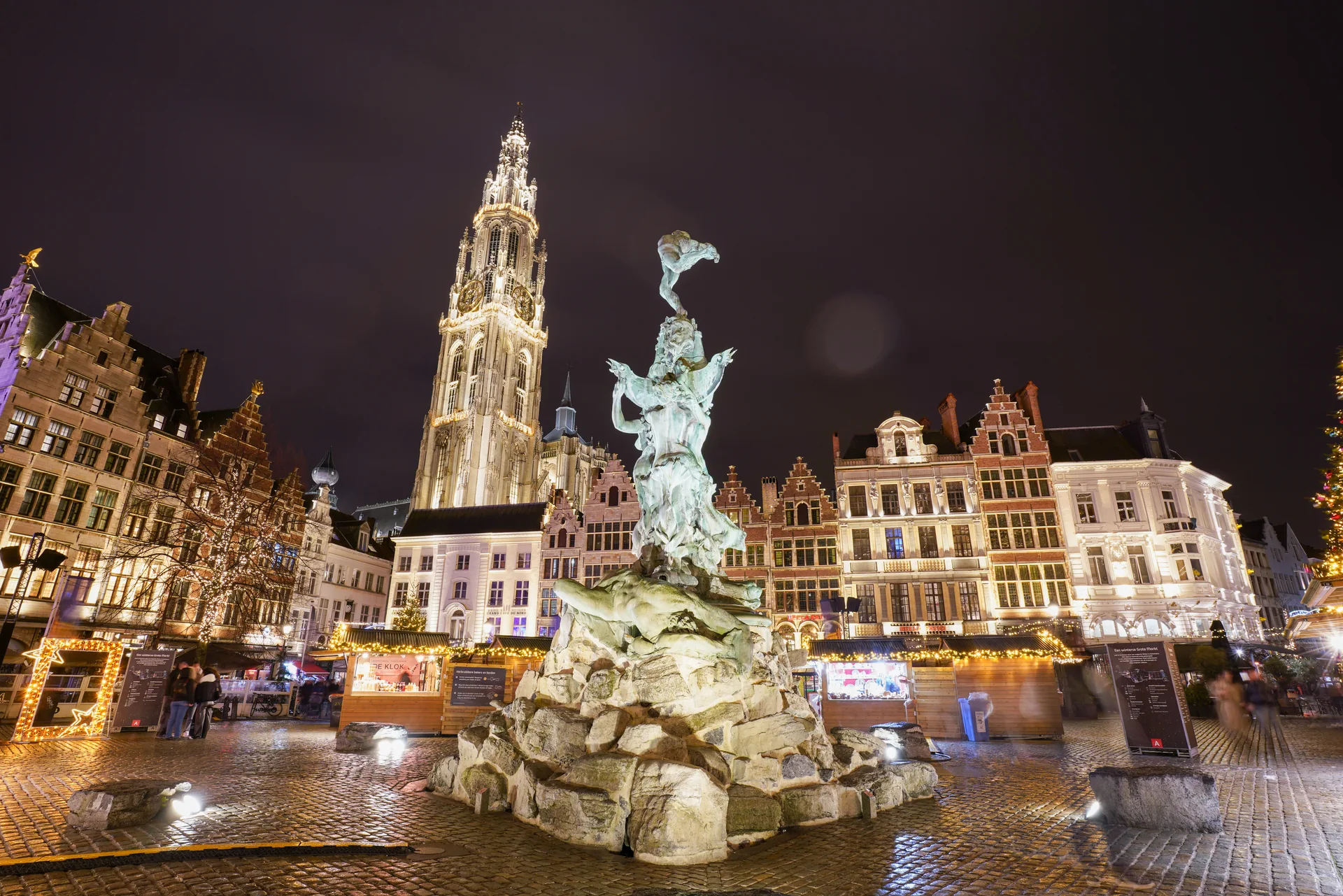 Grote Markt in Antwerp, with the Brabo Fountain and guild houses