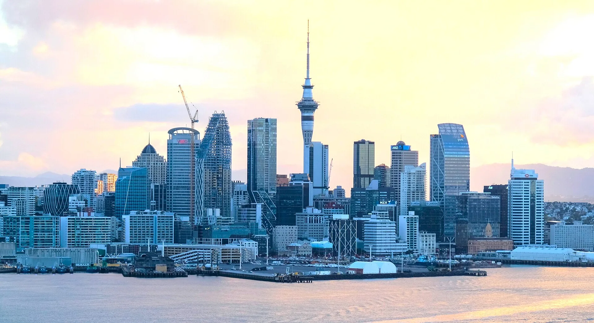 Auckland skyline across the harbor