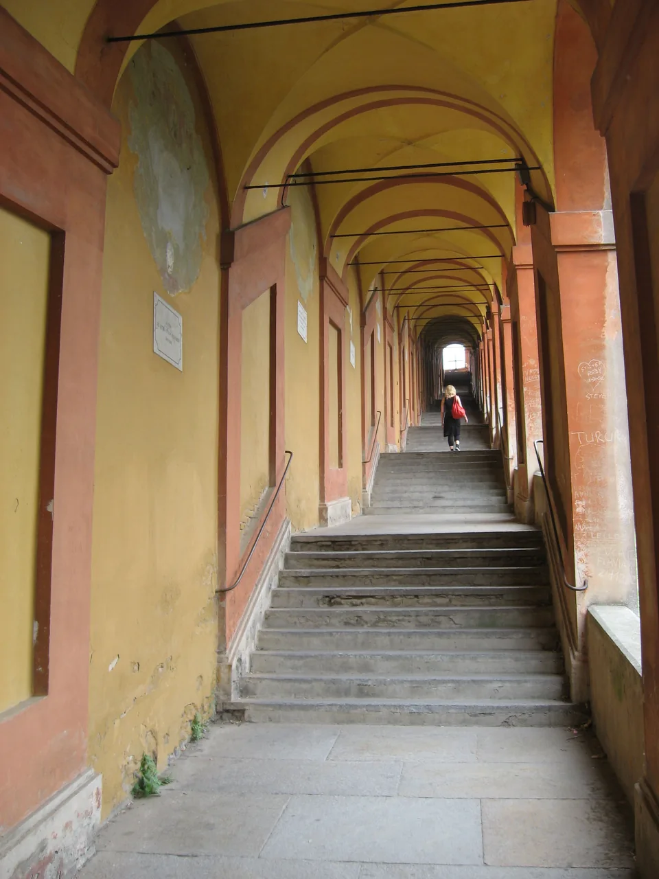 The long arcade of the Portico di San Luca in Bologna