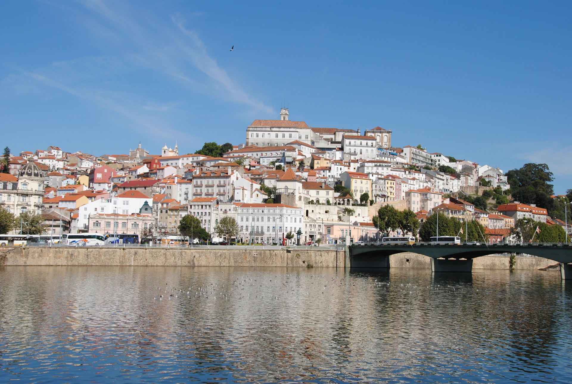 Coimbra’s hillside skyline and university above the Mondego River