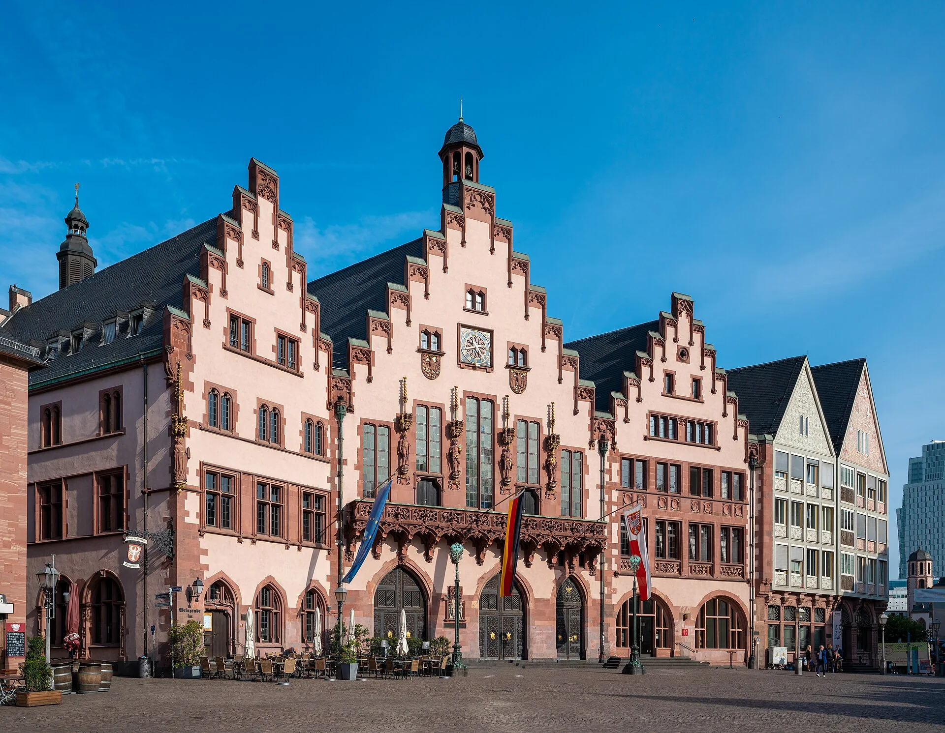 The Römer town hall on Römerberg square in Frankfurt