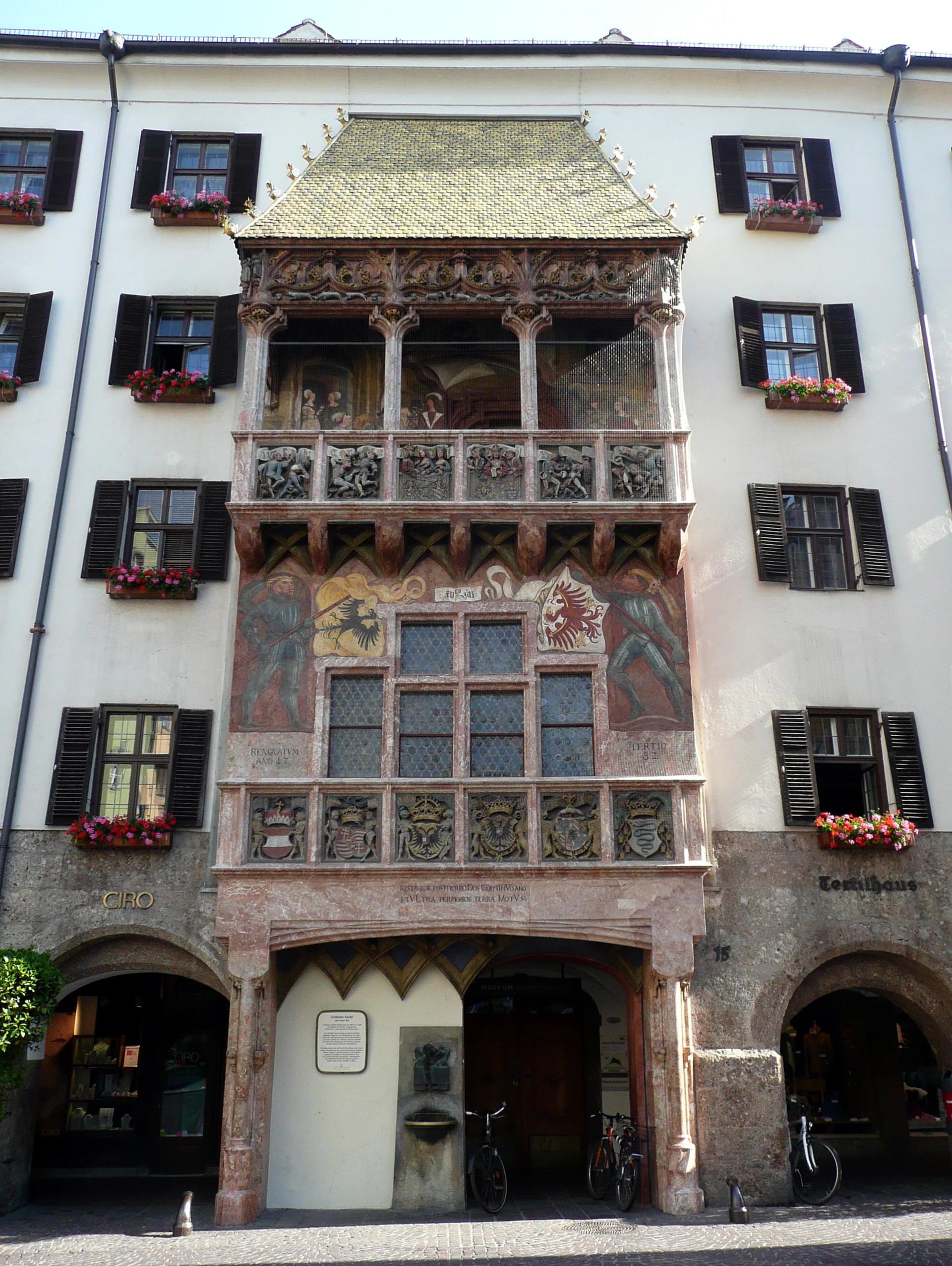 The complete Golden Roof building in Innsbruck’s old town