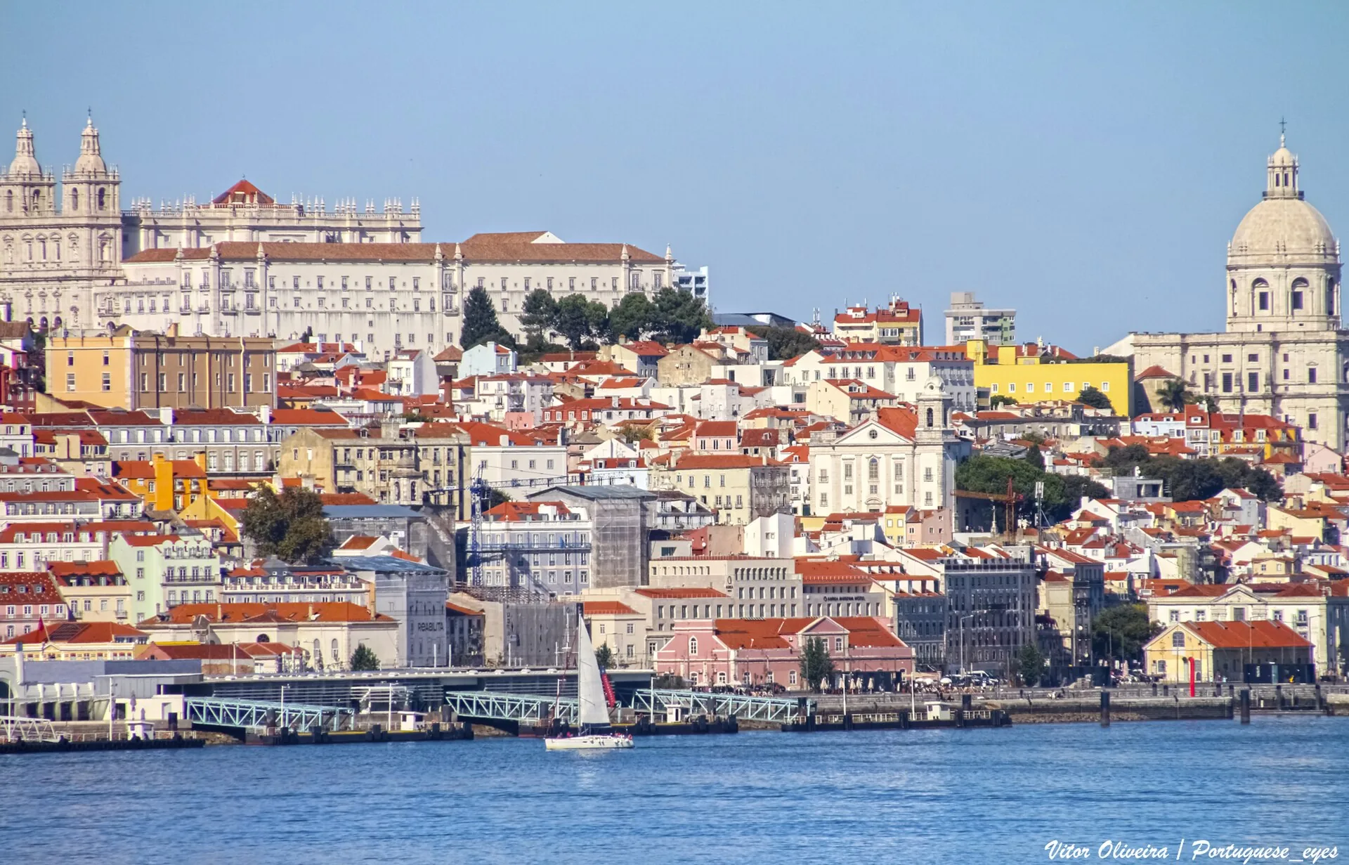 Lisbon rooftops and the Tagus waterfront