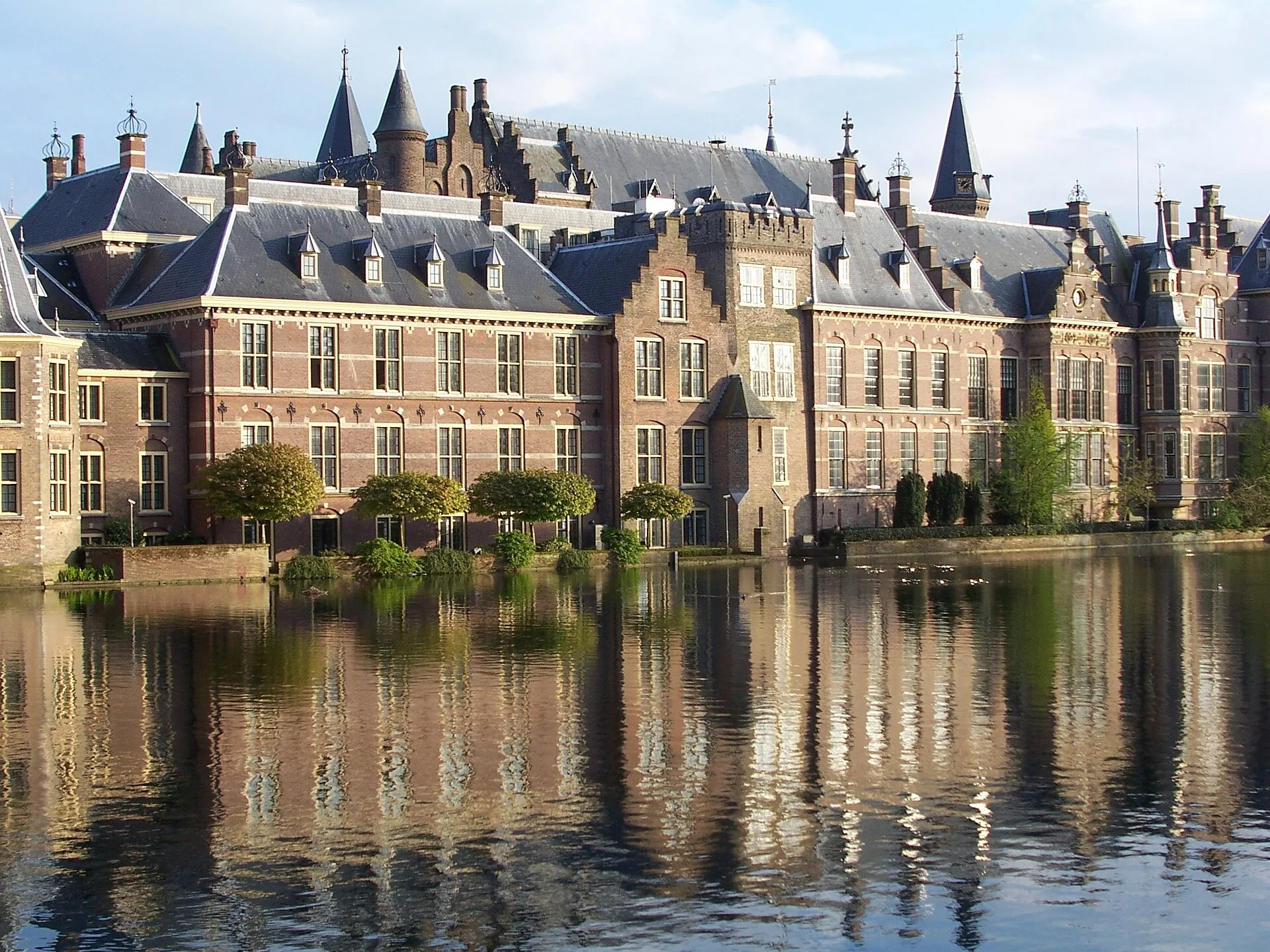 The Binnenhof reflected in the Hofvijver in The Hague