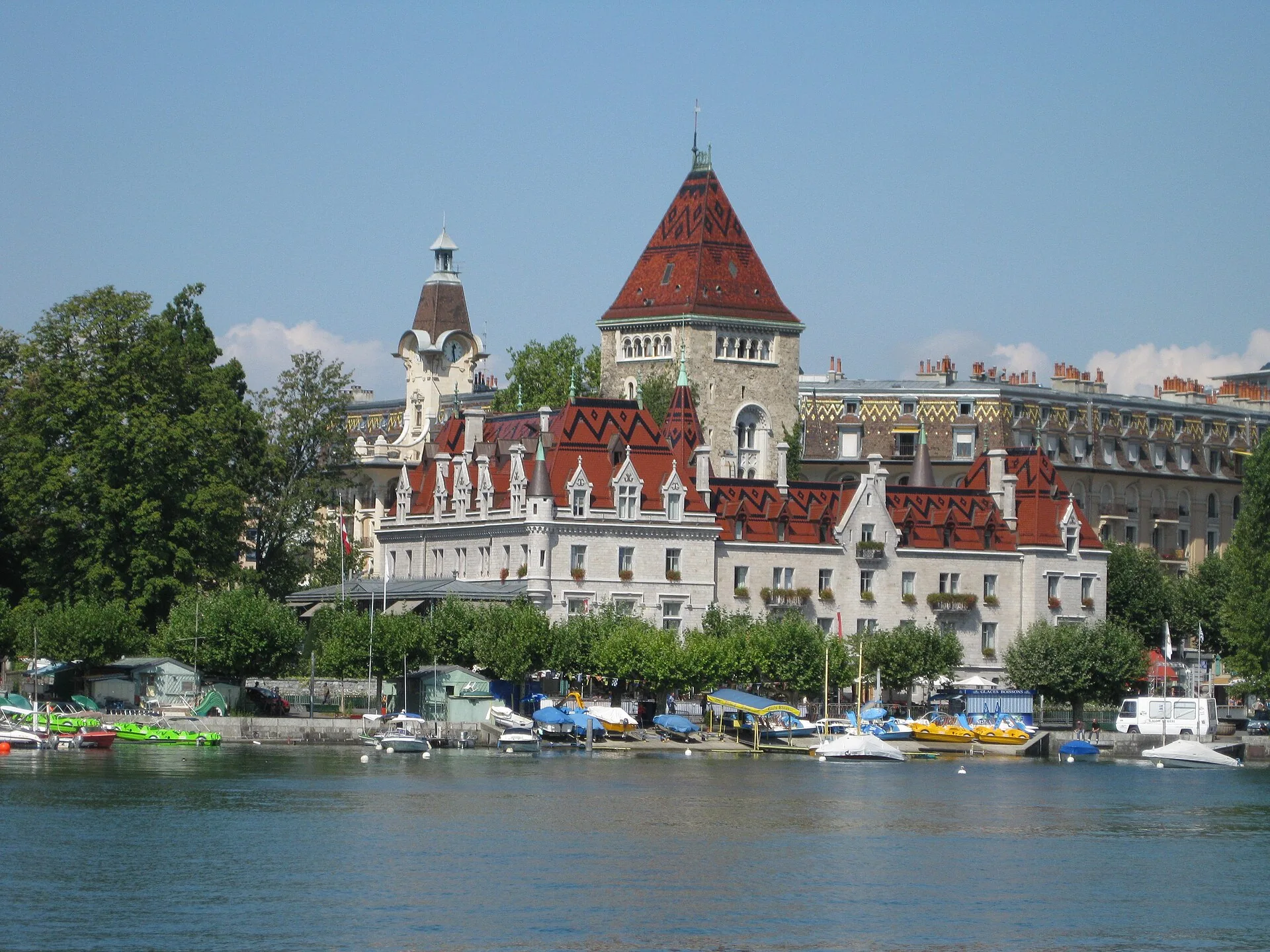 The Château d’Ouchy beside Lake Geneva in Lausanne.