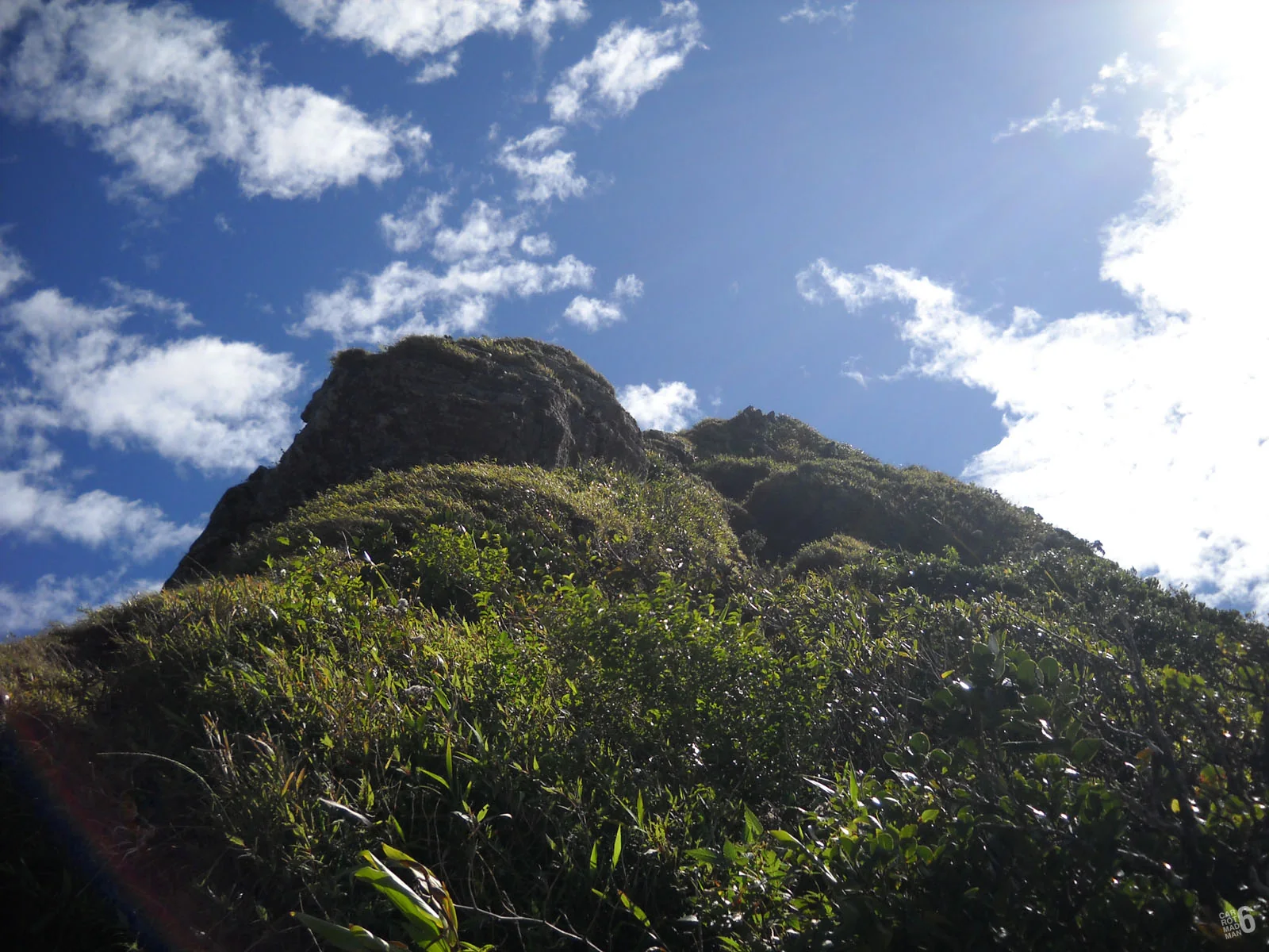 Le Pouce mountain above Moka, seen from the mountain trail