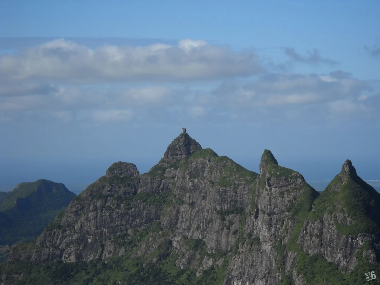 Pieter Both and the distinctive peaks of the Moka Range, seen from Le Pouce