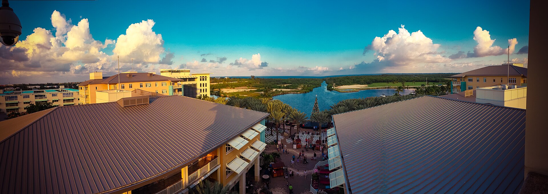 Camana Bay’s town centre and canal on Grand Cayman
