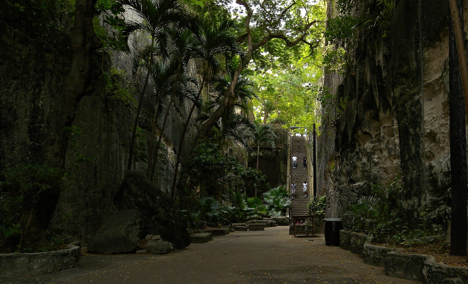 The Queen’s Staircase cut into limestone in Nassau
